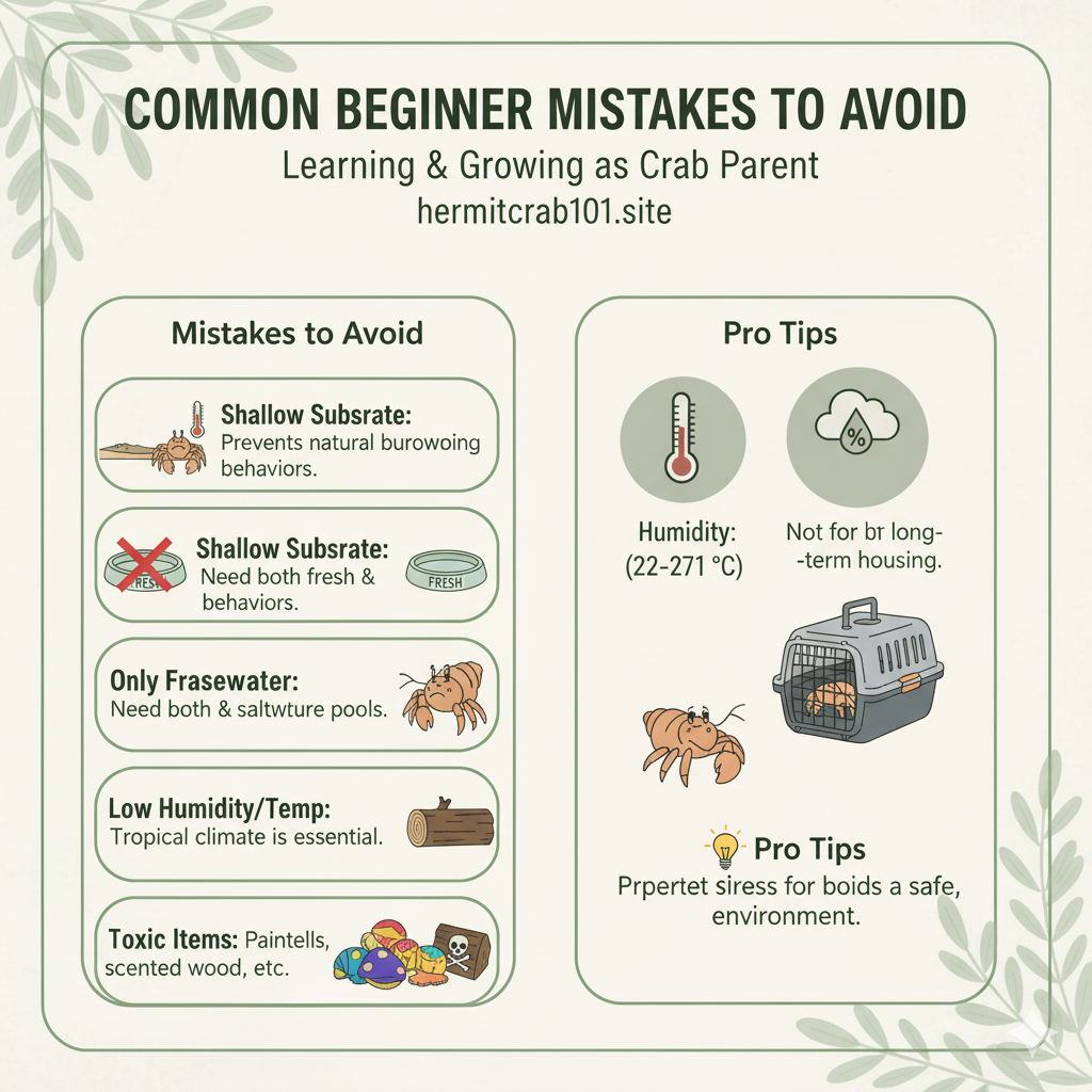 Common Beginner Mistakes to Avoid when setting up a crab tank