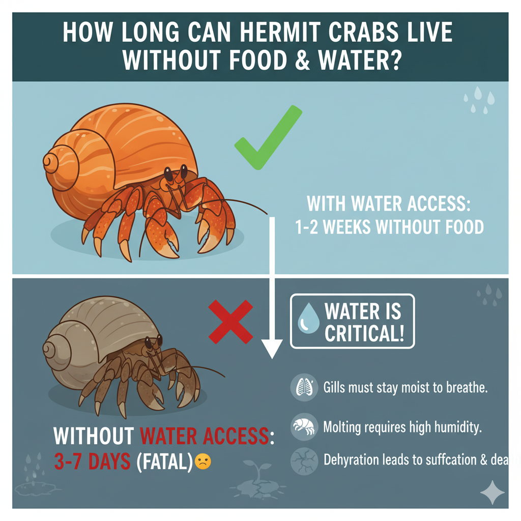 How Long Can Hermit Crabs Live Without Food and Water?